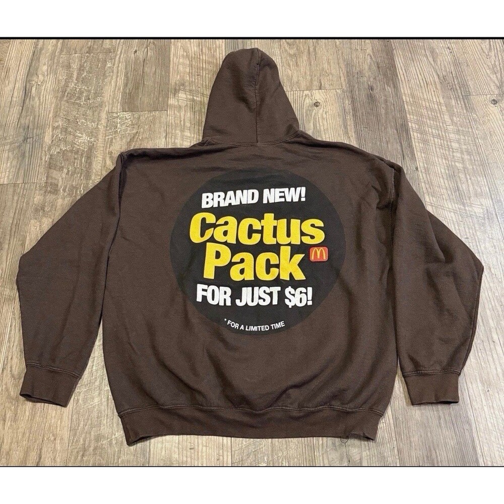 Travis Scott x McDonald’s Cactus Pack Sticker Hoodie Brown Size L 2020
